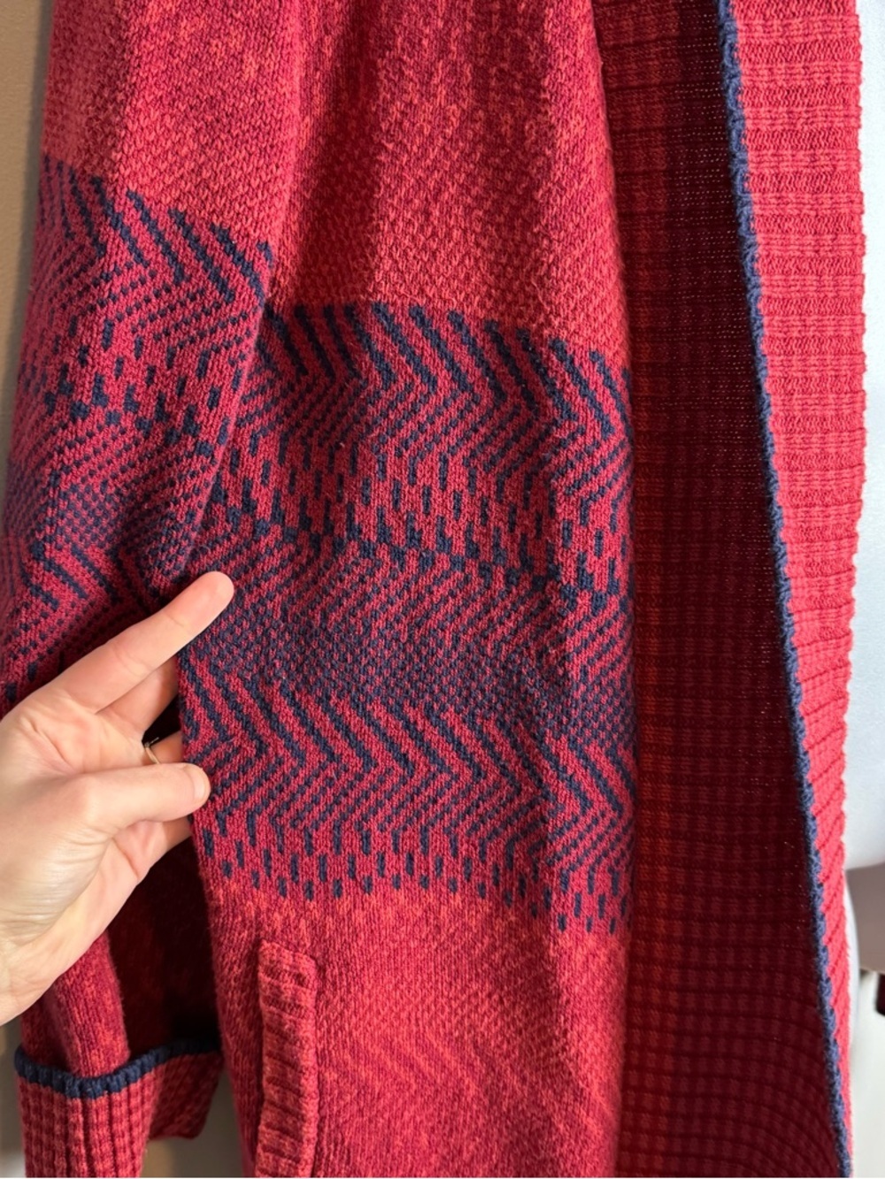 CAbi Red And Navy Blue Joy Cardigan Size M - Picture 3 of 10